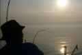 Sunset fishing on Lake Michigan